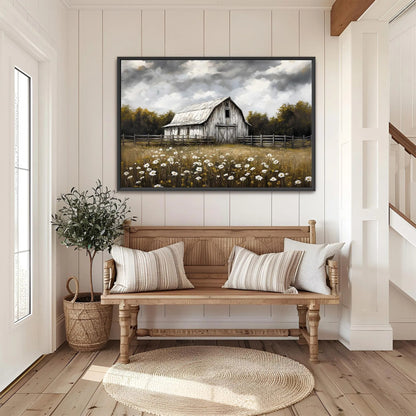 Rustic Barn Framed Canvas Wall Art, Country Home Decor, Modern Farmhouse Wall Decor