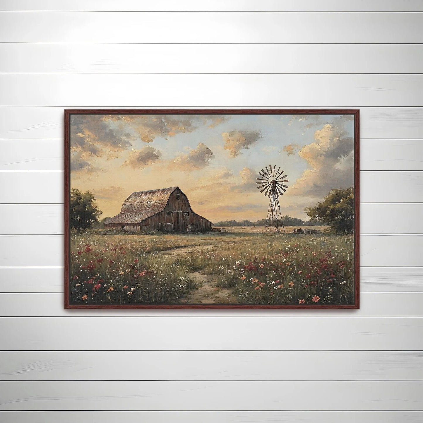 Rustic Barn Framed Canvas Wall Art, Wall Art Canvas, Country Home Decor