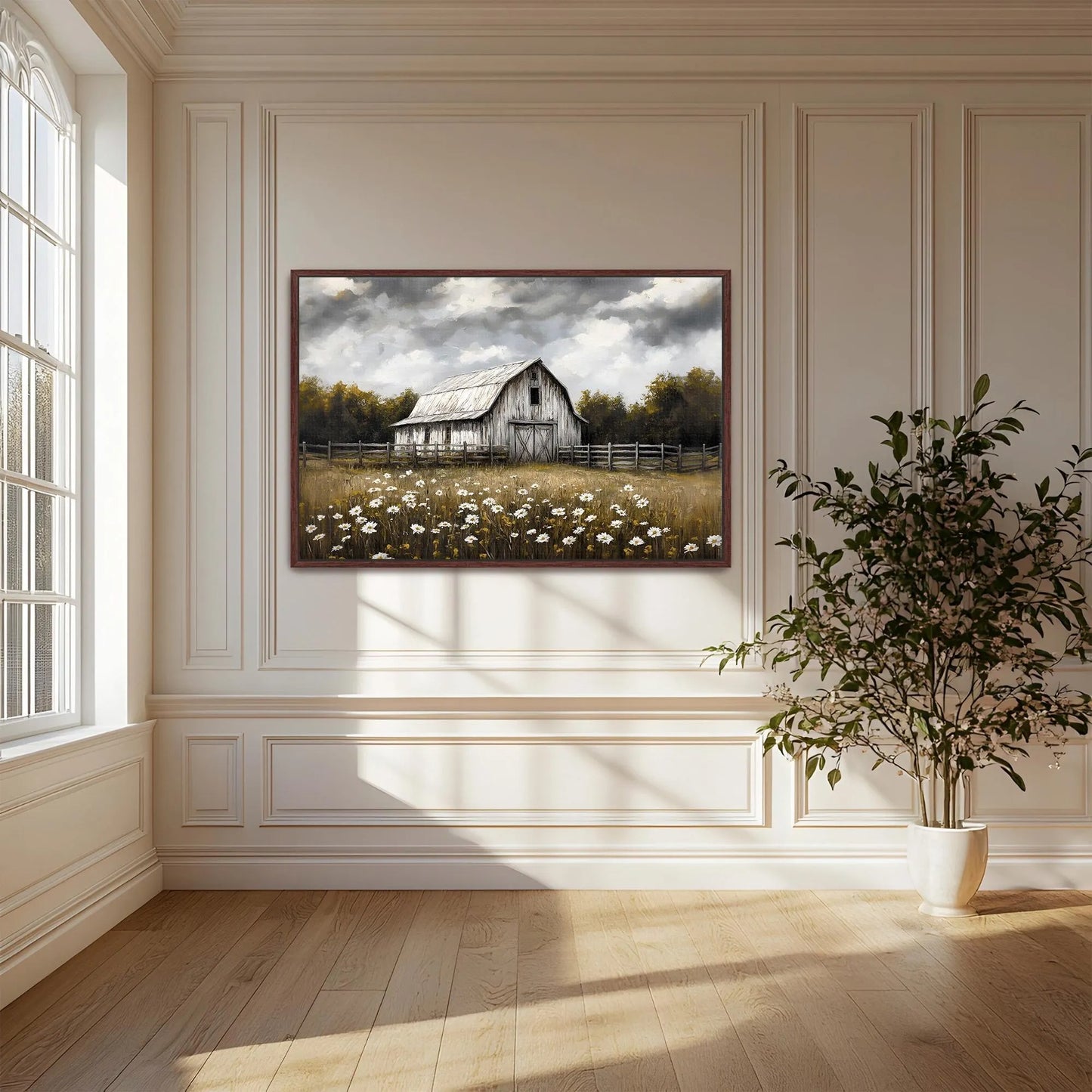 Rustic Barn Framed Canvas Wall Art, Country Home Decor, Modern Farmhouse Wall Decor