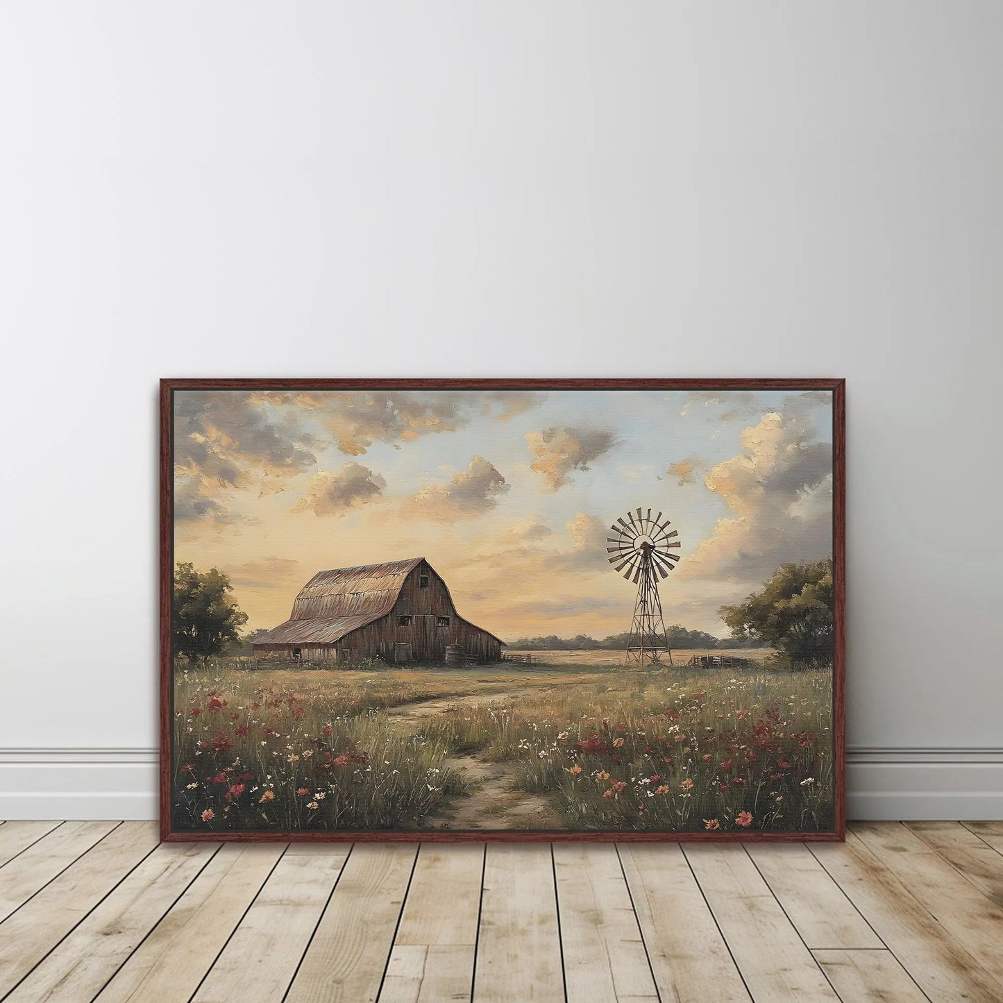Rustic Barn Framed Canvas Wall Art, Wall Art Canvas, Country Home Decor